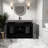 Compact Modern Vanity And Sink, Black/white Ceramic With Storage