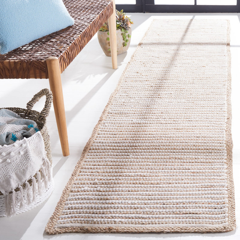 Jeaneane Hand Woven Cotton/Jute Solid Color Rug in Brown/Ivory, Round 6'