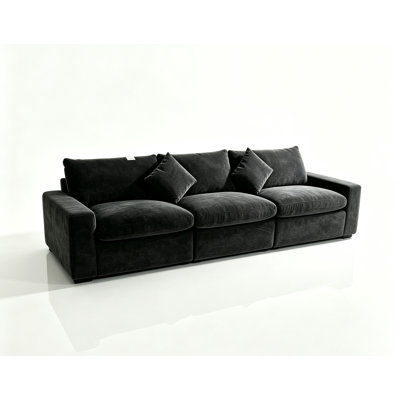 Chenille Modular Sofa With Electric Adjustable Leg Support，Dark Gray