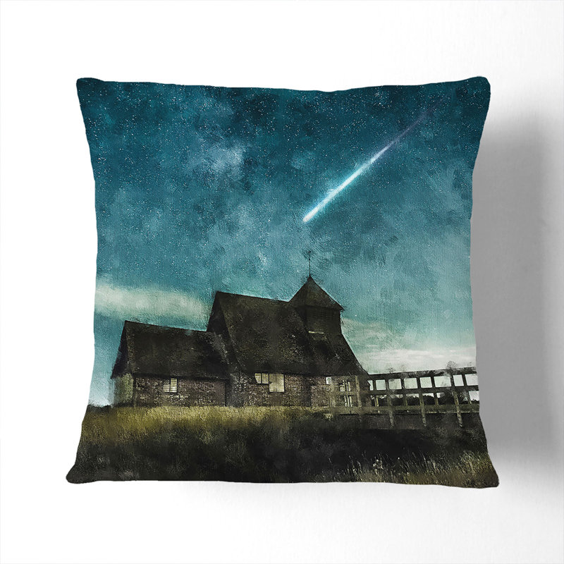 Commet Above a Farm Scatter Cushion, 40cm H x 40cm W x 15cm D, Stone