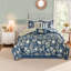 Premium Cotton Sateen Bedding Set, Queen Size Coastal Blue For Home