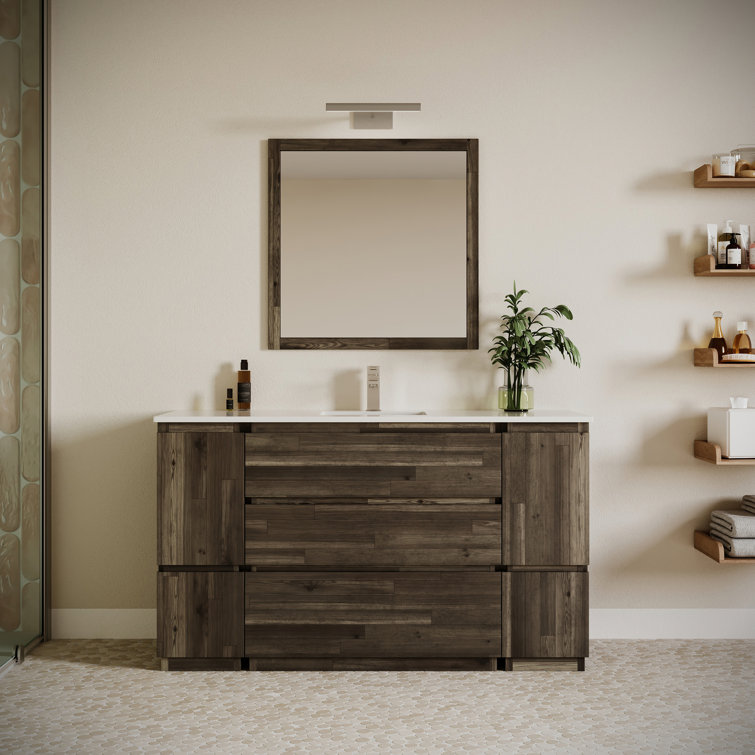 Fresca Formosa 60" Freestanding Single Sink Bathroom Vanity Set with Top and Sink - Faucet Not Included