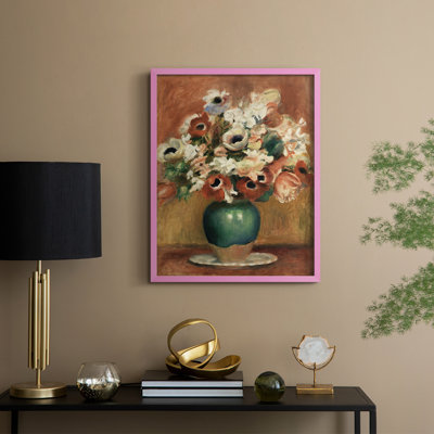 Reproduction florale vintage avec encadrement CECLX - bois massif