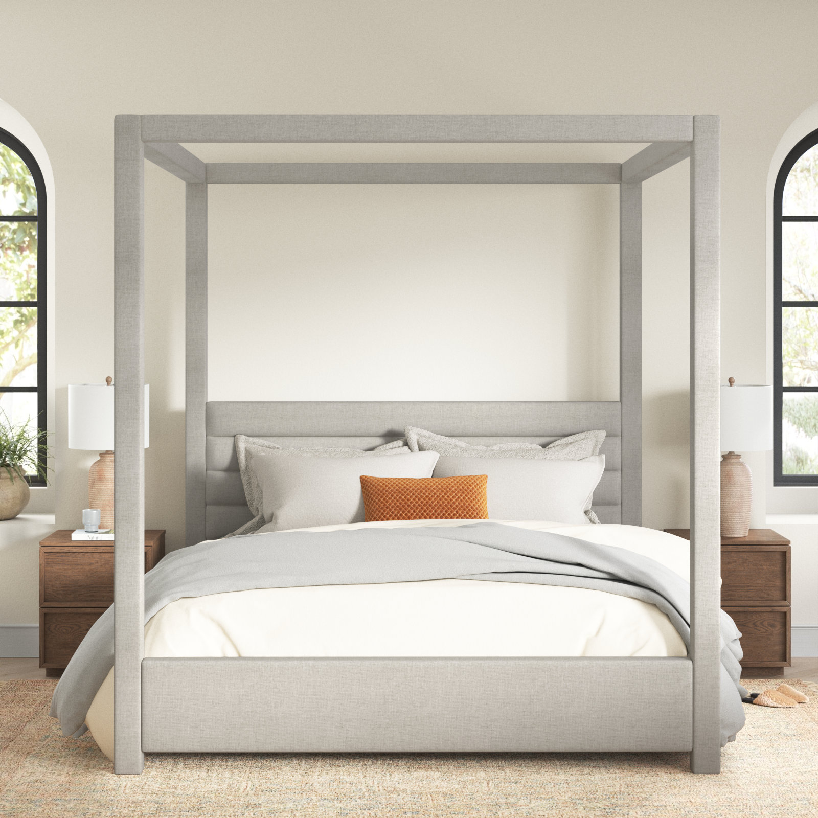 Herma Upholstered Canopy Bed, California King
