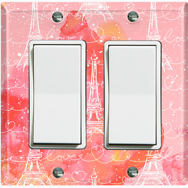Patterned 2 - Gang Toggle Light Switch Standard Wall Plate