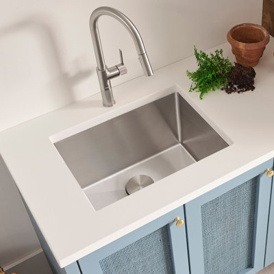 Ruvati 23" x 18" x 12" Deep Laundry Utility Sink Rounded Corners Undermount Stainless Steel