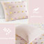 4 pièces d'édredon en coton rose pour lit simple / simple TG, rembourré, lavable à la machine rose, facile