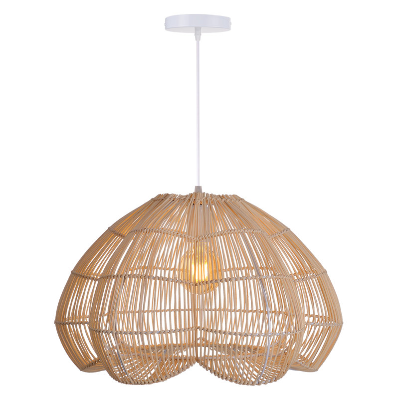 Luminaire suspendu 1 lumière Rattan Flower