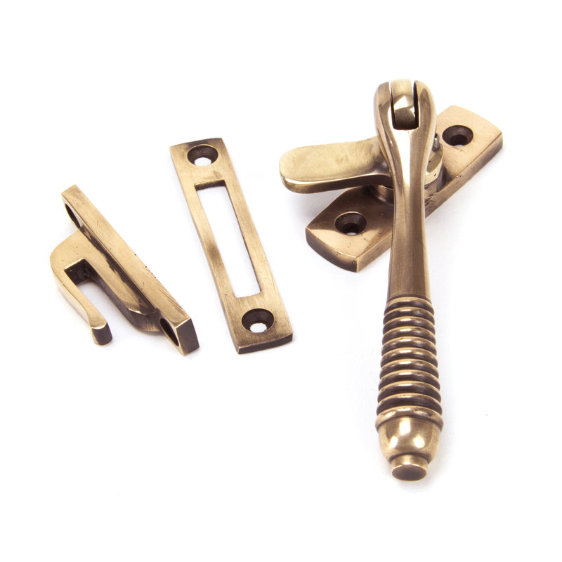 Reeded Fastener Lock, Polished Bronze