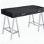 Bureau 2 tiroirs noir brillant et chrome