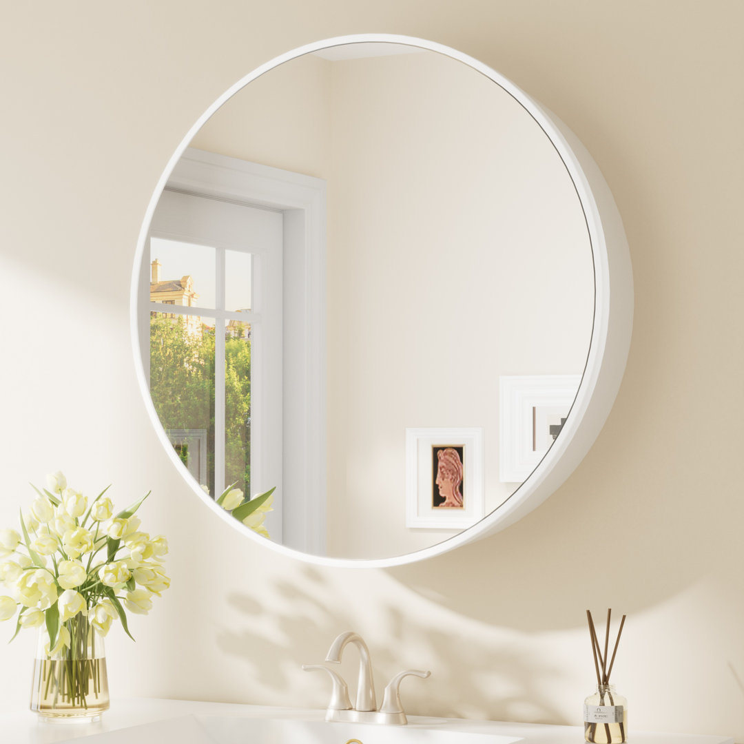 Gervon Round Wall Mounted Medicine Cabinet with Shelves keonjinn