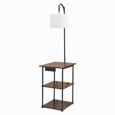 Lampe sur pied en bois naturel