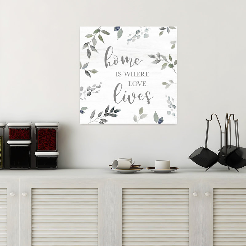 «Love Grows Greenery Minimalist Peaceful Rustic Landscape Nature», art mural, H 18 po x l 18 po