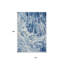 10' X 14' Navy Blue Abstract Washable Indoor Outdoor Area Rug