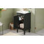 Armoire de salle de bain de style français 18 pouces avec rangement, lavabo en céramique, tablette réglable, charnières à fermeture douce pour les petits espaces-816414695