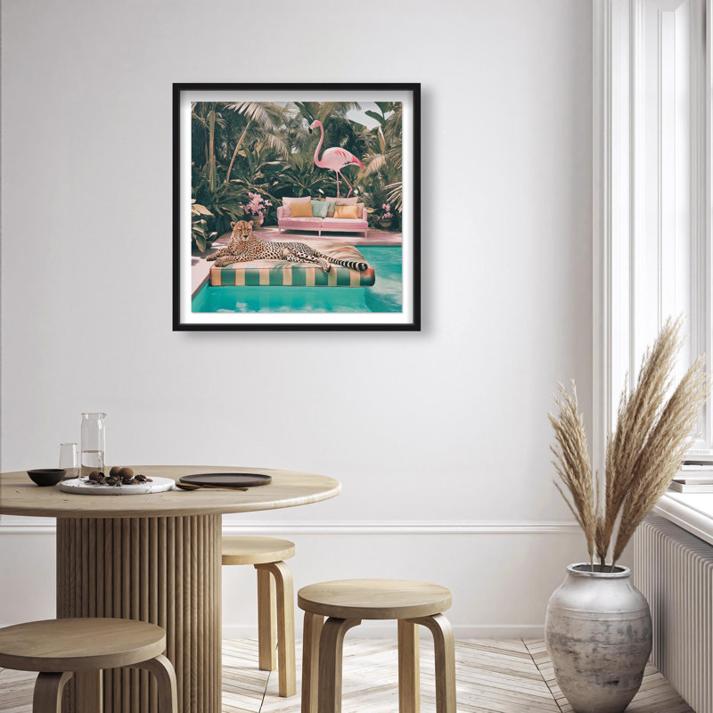 Oliver Gal Cheetah's Daydream Coastal - Luxury Shadowbox Framed Wall Art, Black, 32" H x 32" W
