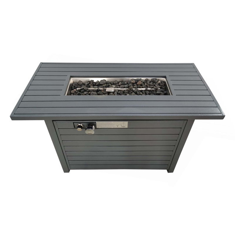 Living Source International 25'' H Steel Outdoor Fire Pit Table with Lid