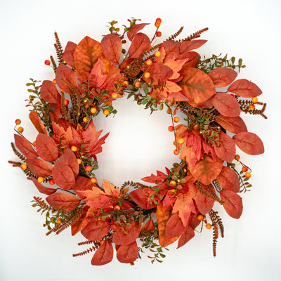 COPPER LEAF Faux 66cm Wreath