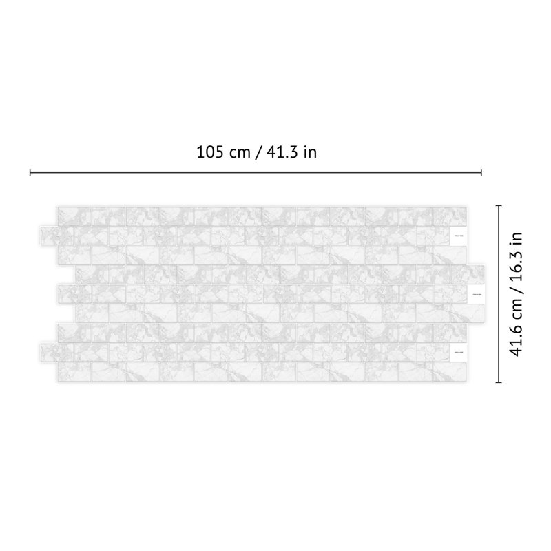 5.5'' W x 11.2'' L Aluminium Film Peel and Stick Subway Tile