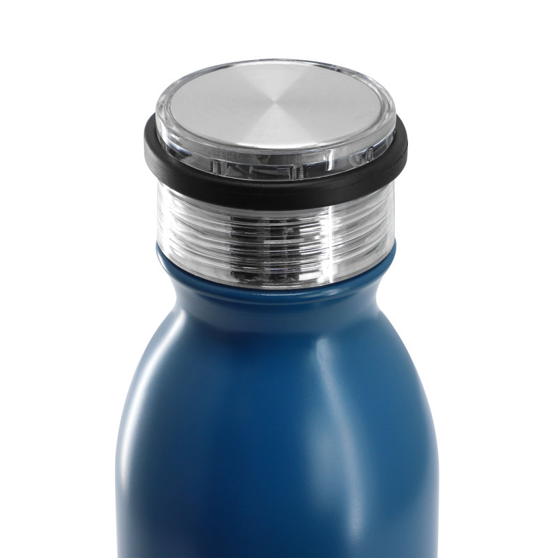 Bouteille thermique 4 pièces 20 onces en acier inoxydable avec couvercle en acrylique bleu mat Marina