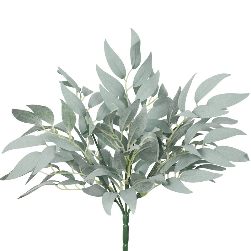 Branche de feuille de saule artificielle 14 po, Vert givré