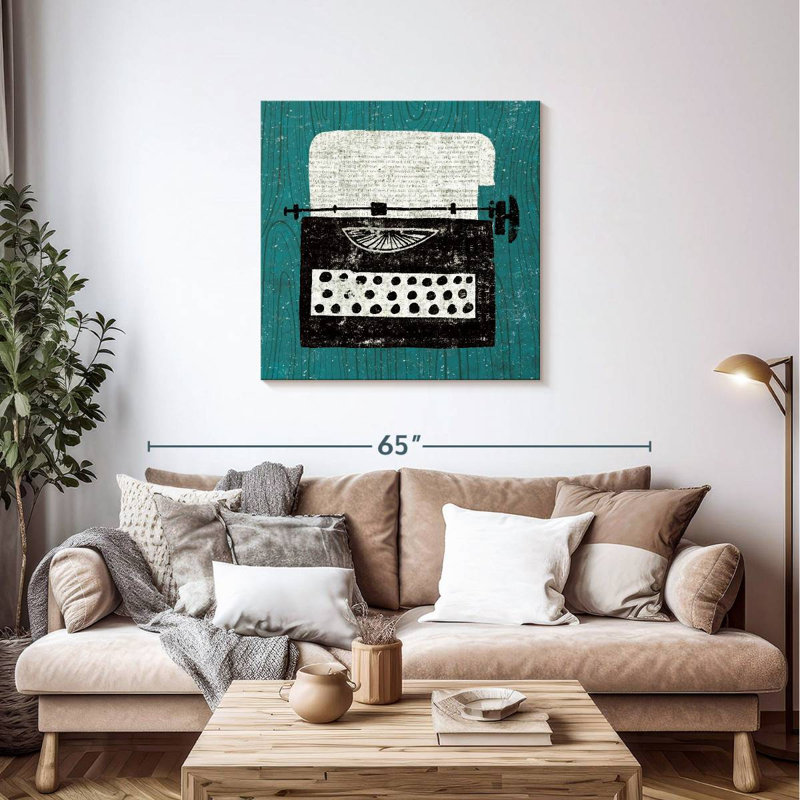 Machine à écrire Kerner Vintage sur bois, H 36 po x l 36 po