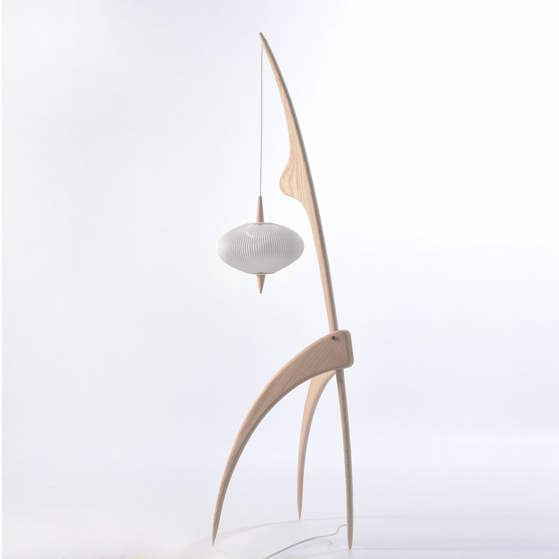 Praying Mantis Floor Lamp, Natural Ash