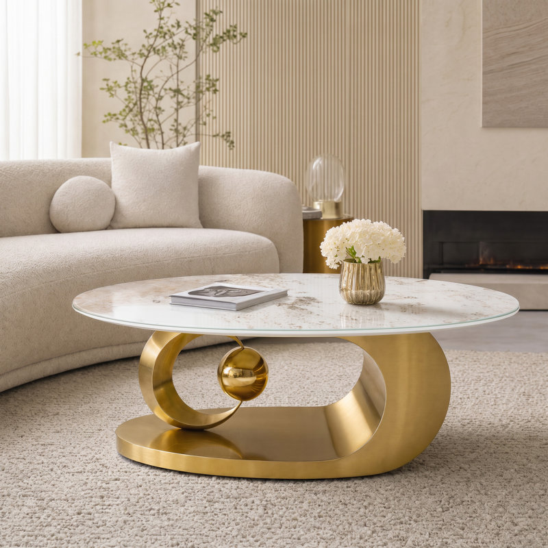 Table basse en acier inoxydable poli 201