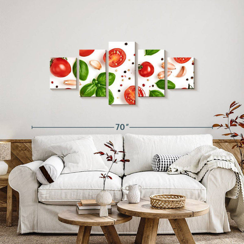 Tomate, basilic et épices, H 24 po x l 55 po