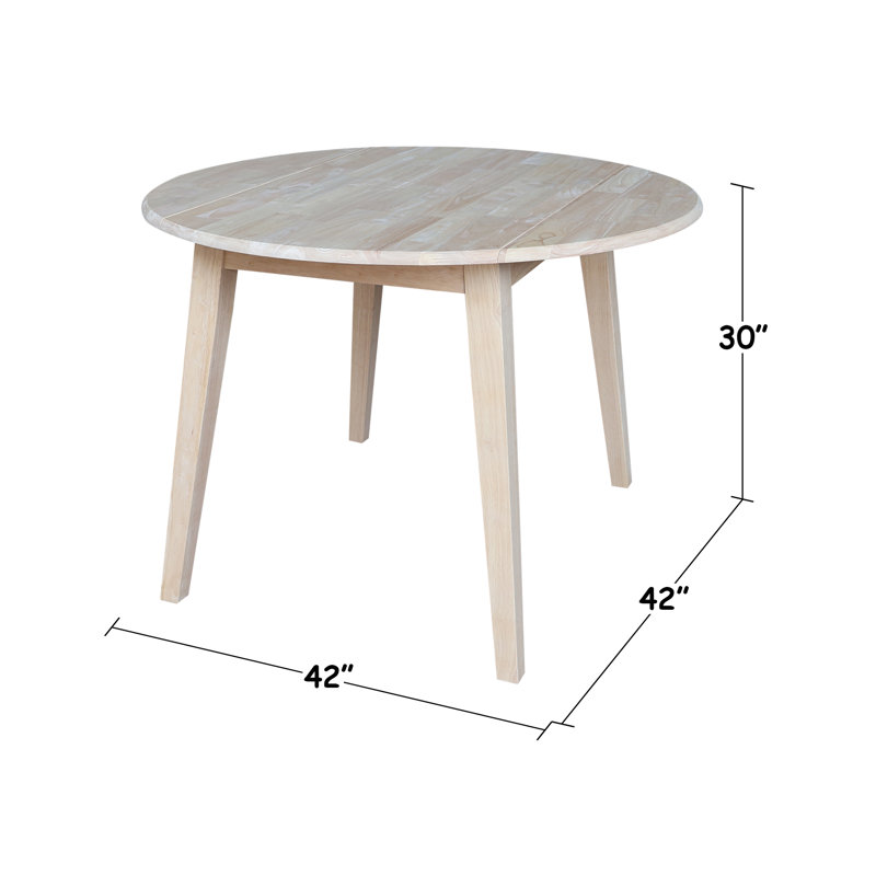 Franklinville Extendable Round Solid Wood Dining Table, Unfinished