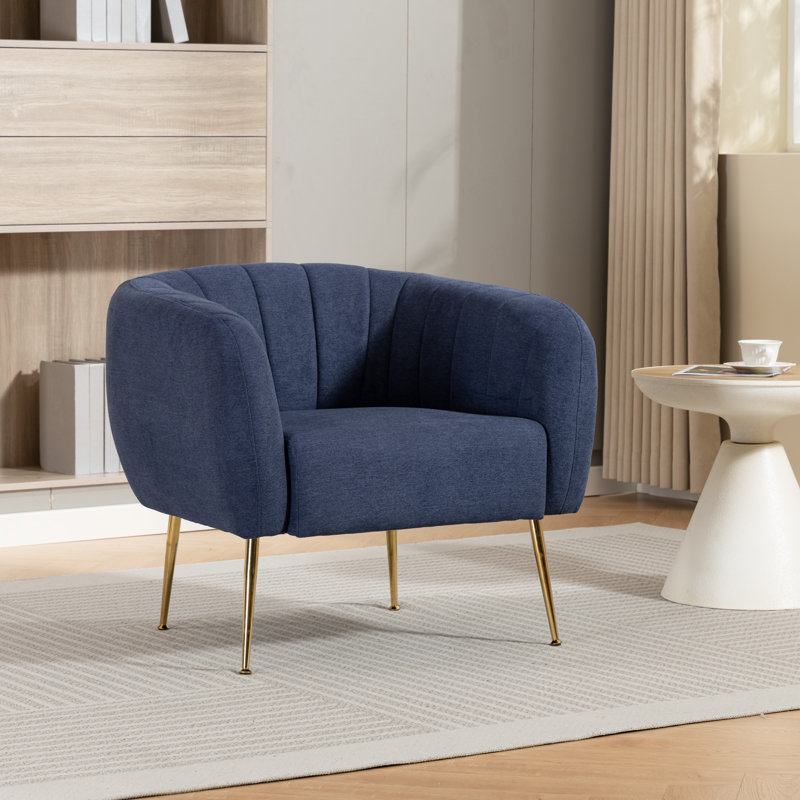 Upholstered Armchair, Denim
