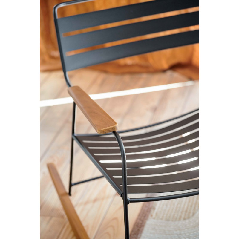 Surprising Teak Outdoor Rocker Chair, Liquorice