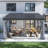 13.5 ft. W x 11.5 ft. D Wall-mounted Galvanized Steel Hardtop Gazebo, Heavy-duty Wooden Frame Patio Gazebo with Netting & Curtains-132205701