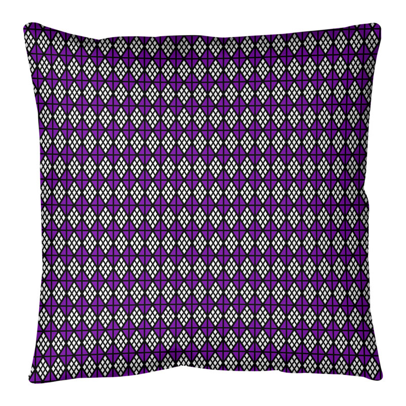 Coussin de sol Katelyn Elizabeth, 40 po x 40 po, Noir/mauve