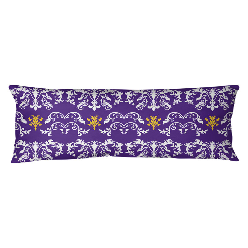 Polyester Medium Pillow, Microfiber, Purple/Ivory/Sunshine