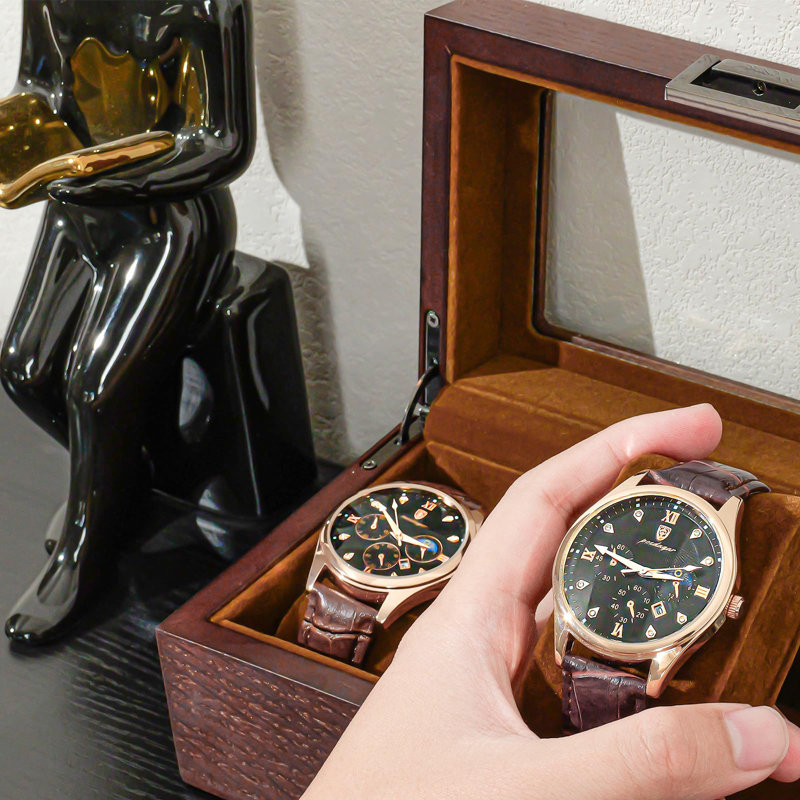 Boîte à montre en bois pour homme