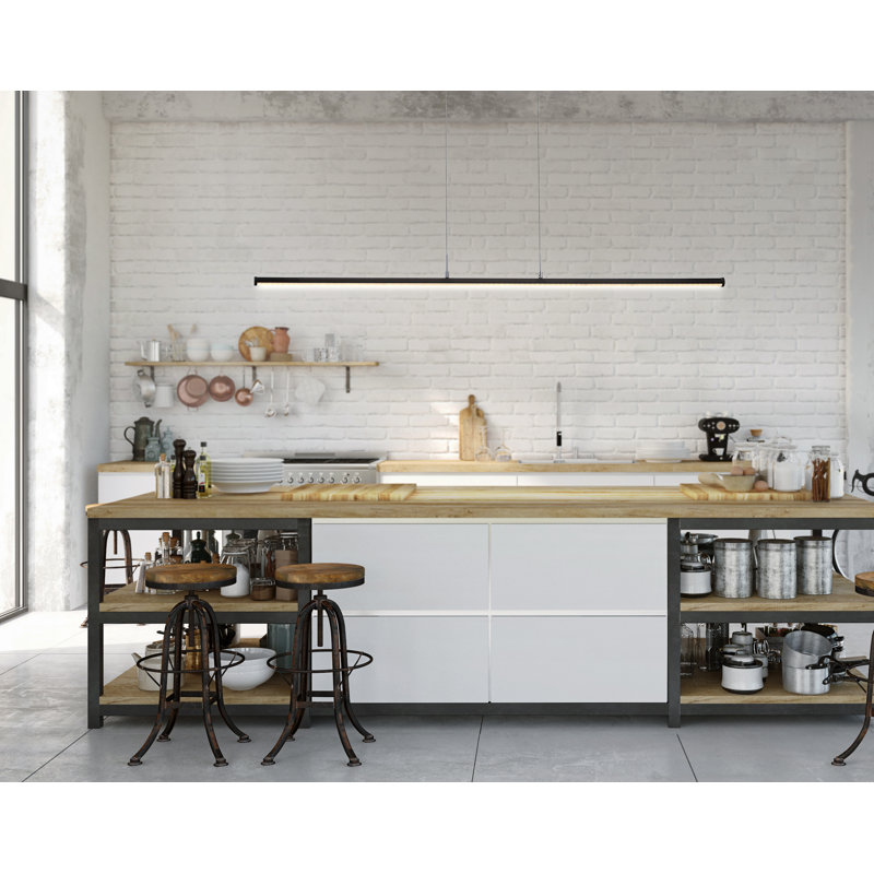 Denison 1 - Light LED Kitchen Island Pendant, Black