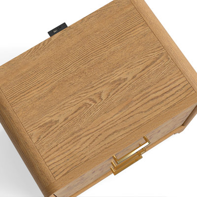 Adden Burl Wood 3-Drawer Nightstand