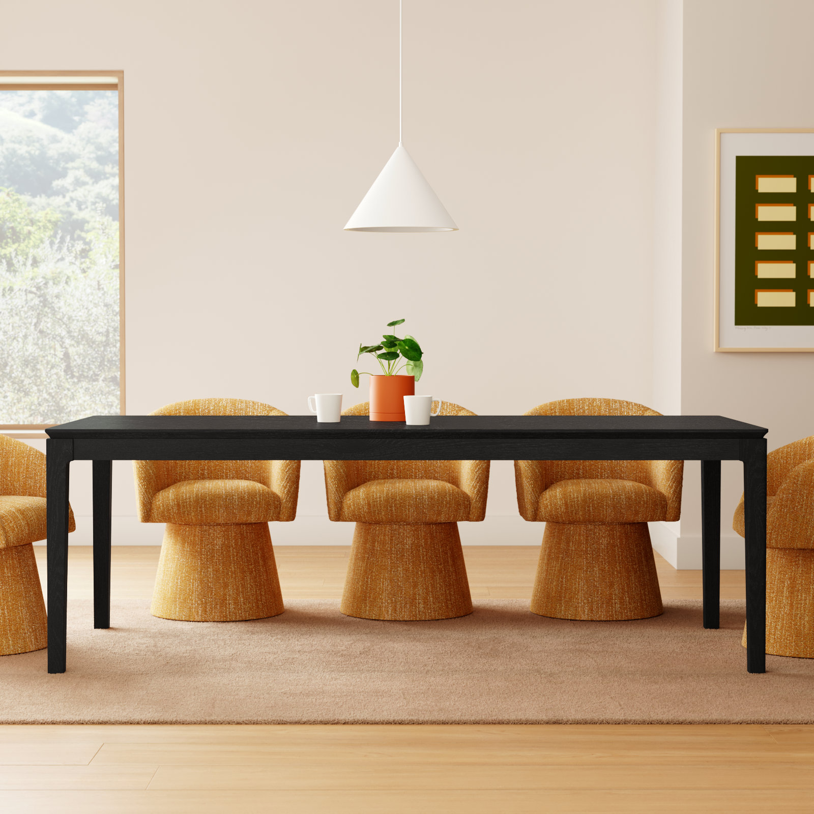 Rise Extendable Dining Table (72"-90"), Black