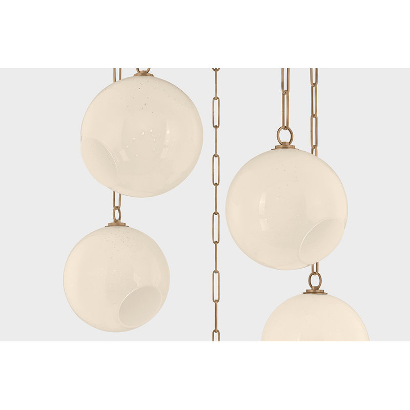 Troy Lighting Bramble Chandelier in Patina Brass, 5 Lights, 14.25" H x 35" W x 35" D