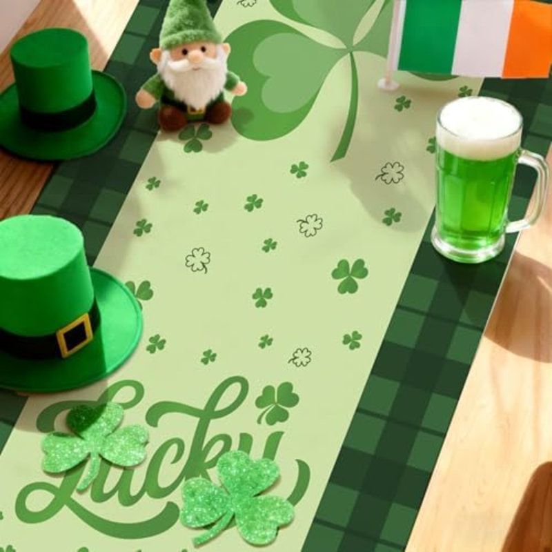 Chemin de table St Patricks Day Decorations - Shamrock | St Patrick's Day Party Favors fournitures décor intérieur extérieur