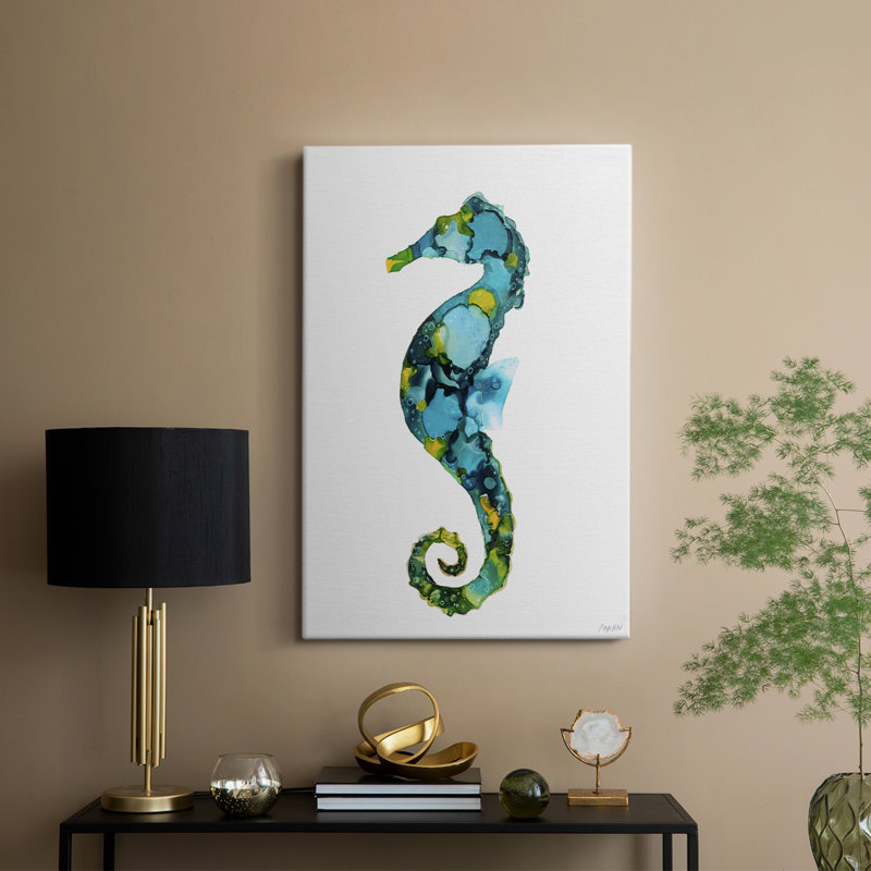 Hippocampe - Cavas enveloppés de galerie, H 12 po x l 8 po