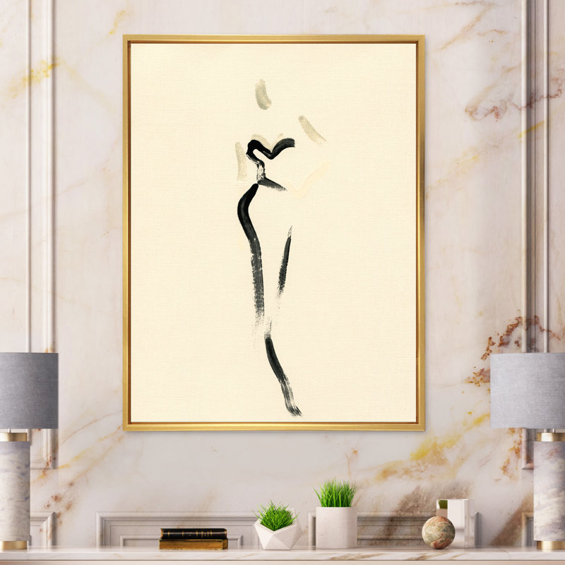 «Fashion Woman», art sur toile Glam, H 40 po x l 30 po x P 1,5 po, Cadre flottant doré