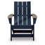 Chaise Adirondack d'extérieur Eina avec accoudoirs en bois flotté, bleu marine