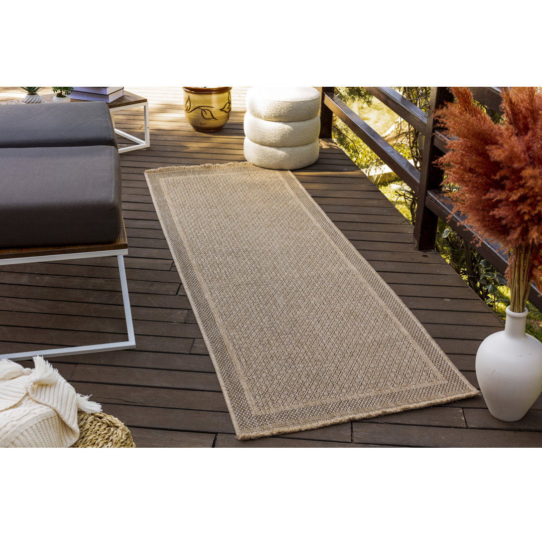 Ailn Boho Jute-Look Beige Area Rug