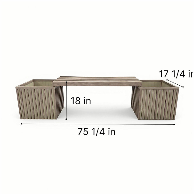 Banc de jardinière Grove - Brun cendré