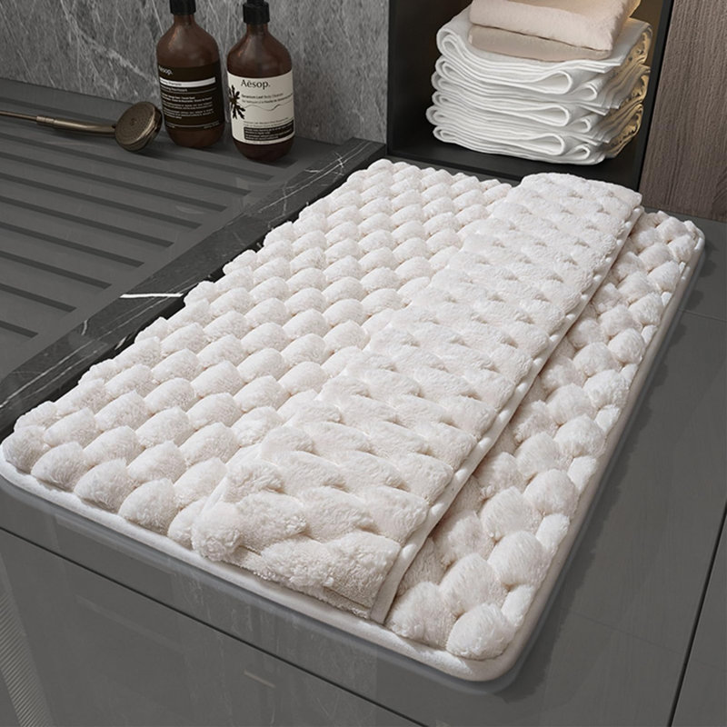 Tapis pour salle de bain en mousse viscoélastique, Simple - L 35,5 po x P 24 po, Blanc