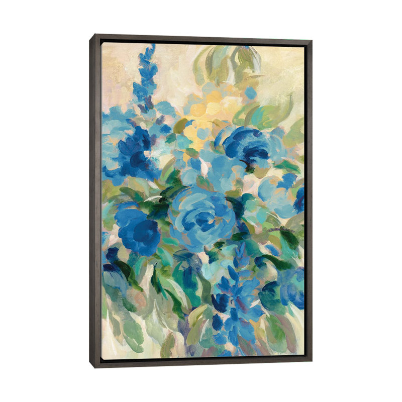 «Flower Market III» par Silvia Vassileva - reproduction d'art, Toile encadrée de bois rustique foncé, Aucun mat