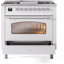 Cuisinière à double combustible ILVE Nostalgie II Series 36 po avec 6 brûleurs scellés et plaque de cuisson (gaz naturel, porte vitrée)-98168226-124968149