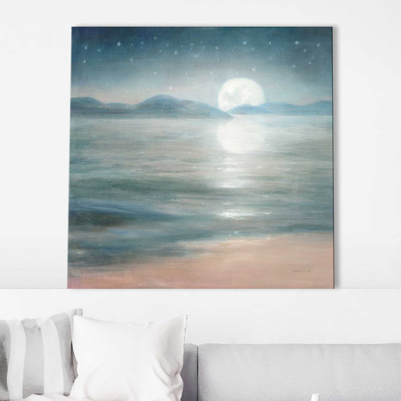 Demi-lune de rêve - Peinture, Toile tendue, H 18 po x l 18 po x P 1 po